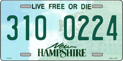 NH license plate 3100224
