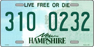 NH license plate 3100232