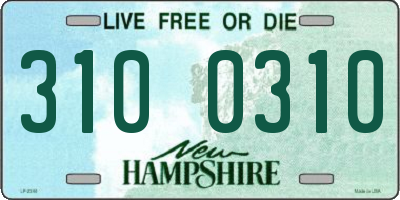 NH license plate 3100310
