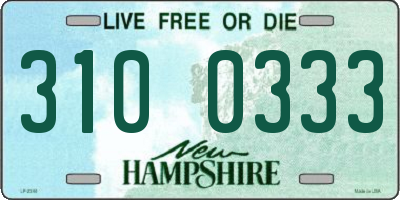 NH license plate 3100333