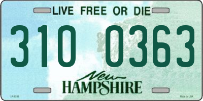 NH license plate 3100363
