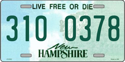 NH license plate 3100378