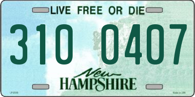 NH license plate 3100407