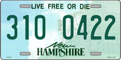 NH license plate 3100422