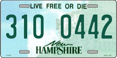 NH license plate 3100442
