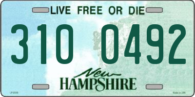 NH license plate 3100492