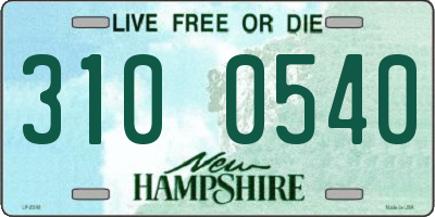 NH license plate 3100540