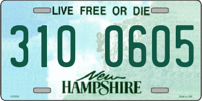 NH license plate 3100605