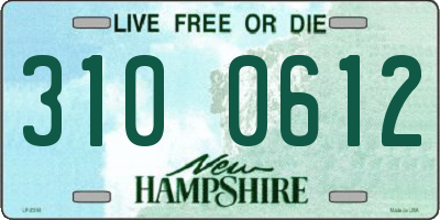 NH license plate 3100612