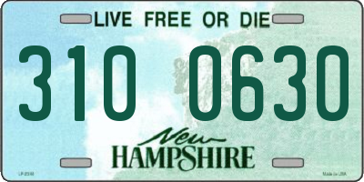 NH license plate 3100630