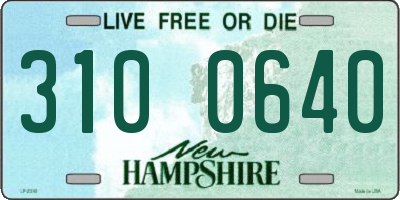 NH license plate 3100640