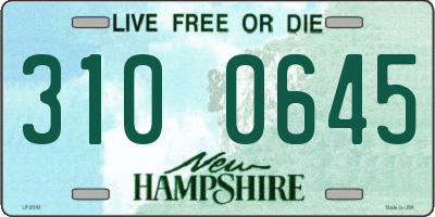 NH license plate 3100645