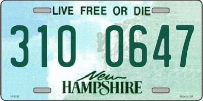 NH license plate 3100647