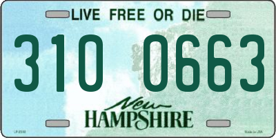 NH license plate 3100663