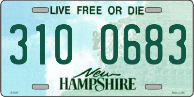 NH license plate 3100683