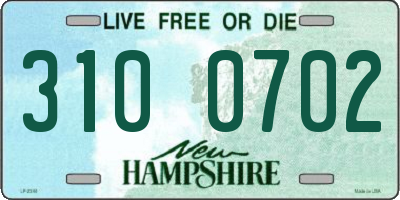 NH license plate 3100702