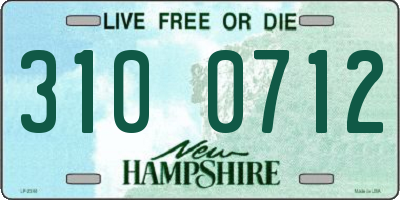 NH license plate 3100712