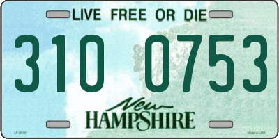 NH license plate 3100753