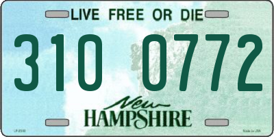NH license plate 3100772