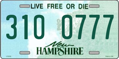 NH license plate 3100777