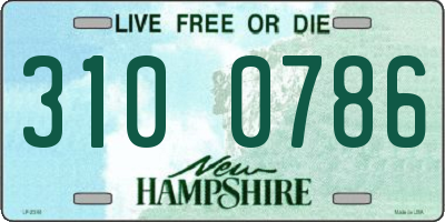 NH license plate 3100786