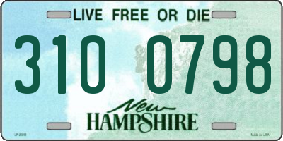 NH license plate 3100798