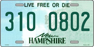 NH license plate 3100802