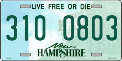 NH license plate 3100803