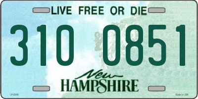 NH license plate 3100851