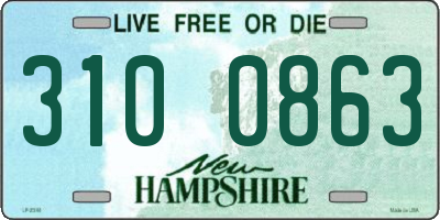 NH license plate 3100863