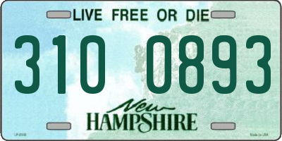 NH license plate 3100893