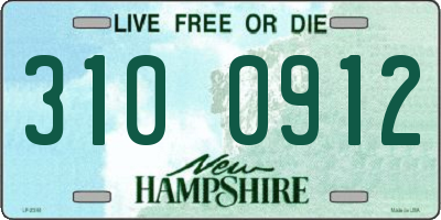NH license plate 3100912