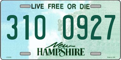 NH license plate 3100927