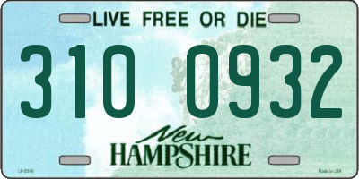 NH license plate 3100932