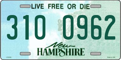 NH license plate 3100962
