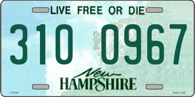 NH license plate 3100967