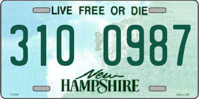 NH license plate 3100987