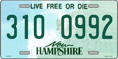 NH license plate 3100992