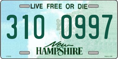 NH license plate 3100997