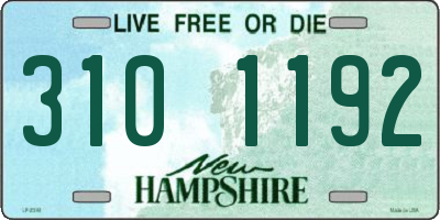 NH license plate 3101192