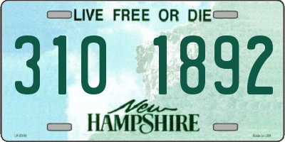NH license plate 3101892