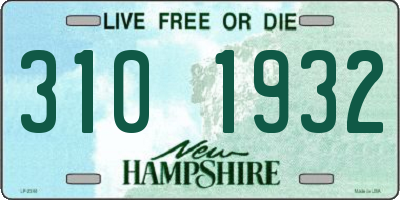 NH license plate 3101932
