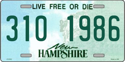 NH license plate 3101986
