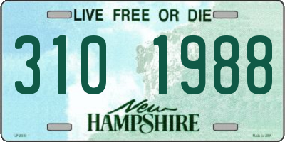 NH license plate 3101988