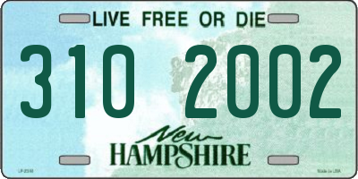 NH license plate 3102002