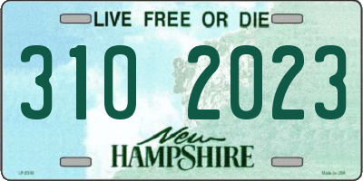 NH license plate 3102023