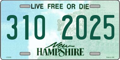 NH license plate 3102025