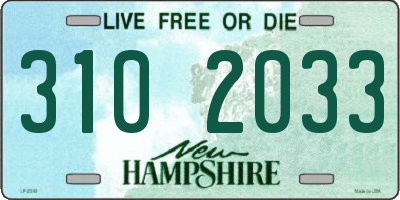 NH license plate 3102033