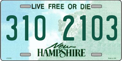 NH license plate 3102103