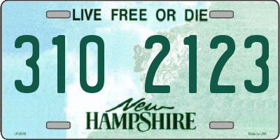 NH license plate 3102123
